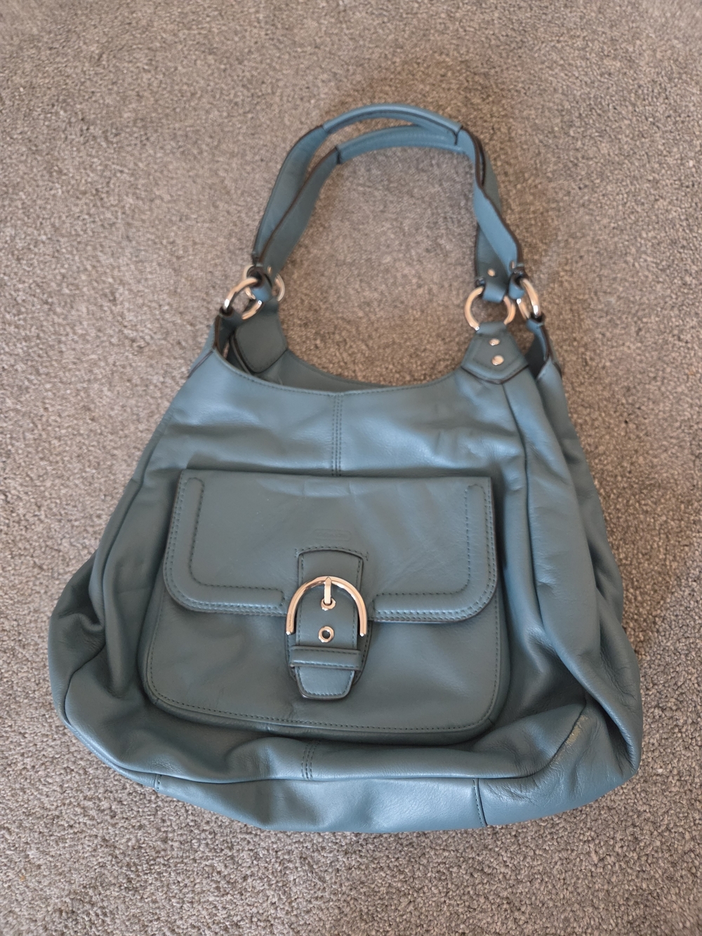 Coach Teal Leather Shoulder Bag - Women